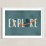 "Space to Explore III" - Art Print in Twilight by Heather Schertzer - Framed