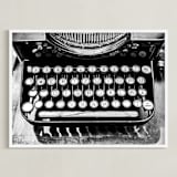 "Orga Privat Typewriter" - Art Print in Ink Black by Three Kisses Studio - Framed