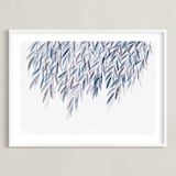 "Dreaming of Leaves" - Art Print in White by Priscilla Lee - Framed