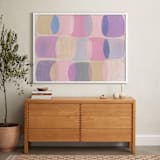 "Painted Geo Overlay" - Art Print in Ballet Pink by Amy Toneys - In a Room