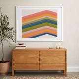"Retro Stripes" - Art Print in Pool by Beth Vassalo - In a Room