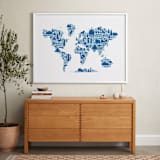 "Little Big World Map" - Art Print in Bluebell by Jessie Steury - In a Room