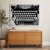 "Orga Privat Typewriter" - Art Print in Ink Black by Three Kisses Studio - In a Room