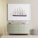 "Schooner Boat" - Art Print in Schooner blue by Katie Zimpel - In a Room