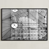 "La Grande Arche Paris_Photo collage" - Art Print in Black & White by katkerrart - Framed