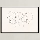 "Three Faces" - Art Print in Eggshell White by Kirsta Benedetti - Framed