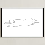 "Sleepy Kitty" - Art Print in White by Tyler Tea - Framed
