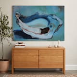 "Oyster Blues" - Art Print in Peacock Blue by Christa Wall - In a Room