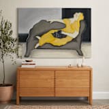 "Dreaming of Caramels" - Art Print in Deep yellow by Mary Ketch - In a Room