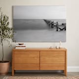 "Broken Dock at Nightfall" - Art Print in Monochromatic by Mary Ann Glynn-Tusa - In a Room