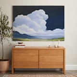 "Porcelain Sky" - Art Print in classic blue by Mya Bessette - In a Room