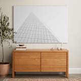 "Pyramid Building" - Art Print in Grey by Anna Western - In a Room