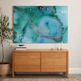 "Malachite Reinterpreted" - Art Print in blue by Leslie M Ward - In a Room