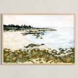 "Carmel by the Sea" - Art Print in Neutral Sand by Jennelle Lynn - Framed
