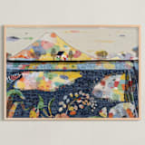 "The Lake House" - Art Print in Polo Blue by Lee-Anne Schmidt - Framed