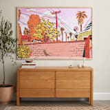 "West Coast Backyard" - Art Print in Sunset by Evan Clark - In a Room