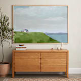 "House on the Hill" - Art Print in Ocean Blue by Jen Tips - In a Room