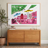 "City State of Mind" - Art Print in Flamingo Pink by Jordan Sondler - In a Room