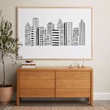 "Linear Cityscape" - Art Print in Black by Daniela - In a Room