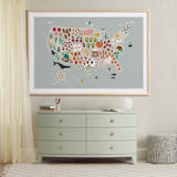 "US Agriculture" - Art Print in Robin's Egg by Joanna Griffin - In a Room