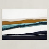 "Moonlight Seascape" - Art Print in Dark Navy Blue by Caryn Owen - Unframed