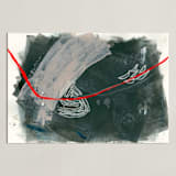 "I Need A Sign" - Art Print in charcoal teal by Lauren Packard - Unframed