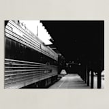 "Black and White Train Platform" - Art Print in Black and White by Aquenne - Unframed