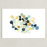 "Hexagon Cluster II" - Art Print in Yellow by Yao Cheng Design - Unframed