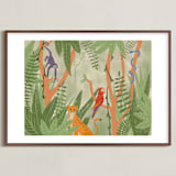 "Jungle Fun" - Art Print in White by Stevee Gomez - Framed