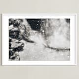 "At the Pond in Winter" - Art Print in Velvet Black by Jacquelyn Sloane Siklos - Framed