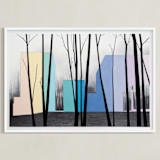 "Cantilever 2" - Art Print in Charcoal by Sara Joy - Framed