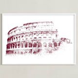 "Colosseum" - Art Print in Merlot by Paul Berthelot - Framed