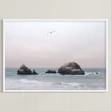 "California Seascape" - Art Print in Pacific Pastel by Wilder California - Framed