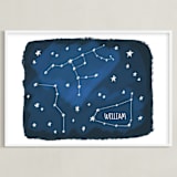 "Constellations" - Personalized Art Print in Midnight Blue by Morgan Kendall - Framed