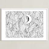 "Peek A Boo" - Art Print in Black & White by Helen H Wu - Framed