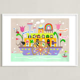 "Onward to a Beautiful Future" - Art Print in Mint by Shelley Kommers - Framed