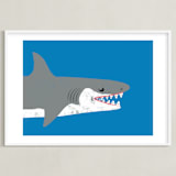 "smile" - Art Print in Ocean Blue by mo kelley - Framed