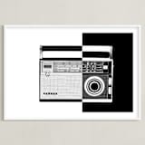 "Two-Tone Transistor Radio" - Art Print in Black & White by Jonathan Brooks - Framed