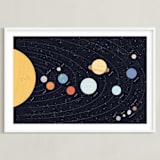 "Our beautiful universe" - Art Print in Navy by Sabrin Deirani - Framed