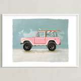 "Surf Pink" - Art Print in Coastal by Erin Kessler - Framed