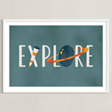"Space to Explore III" - Art Print in Twilight by Heather Schertzer - Framed