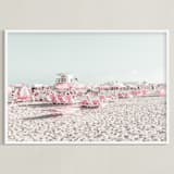 "Miami Pink Beach" - Art Print in Millennial Pink by Heather Loriece - Framed