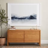 "Alaska from Sea" - Art Print in Navy by Kelsey McNatt - In a Room