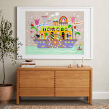 "Onward to a Beautiful Future" - Art Print in Mint by Shelley Kommers - In a Room