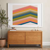 "Retro Stripes" - Art Print in Pool by Beth Vassalo - In a Room