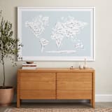 "Beautiful World Map" - Art Print in Soft Sky by Jessie Steury - In a Room