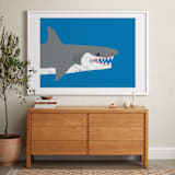 "smile" - Art Print in Ocean Blue by mo kelley - In a Room