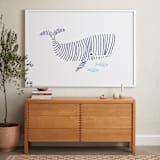 "Lined Animals II" - Art Print in OCEAN BLUE by Jayne Alfieri - In a Room