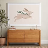 "Rabbit With Bow" - Art Print in Hunter Green by Vivian Yiwing - In a Room