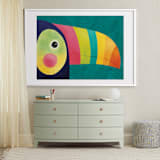 "Here's Looking At You" - Art Print in Toucan Teal by Noonday Design - In a Room
